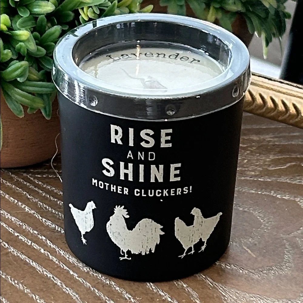NEW! Farmhouse Rise & Shine Mother Cluckers Ceramic Farm Rooster Soy Candle
